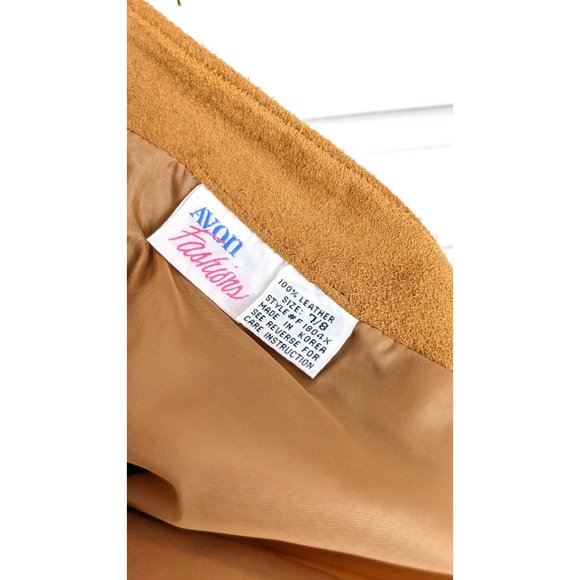 Vintage Avon tan brown suede leather aline long maxi skirt - Picture 7 of 8